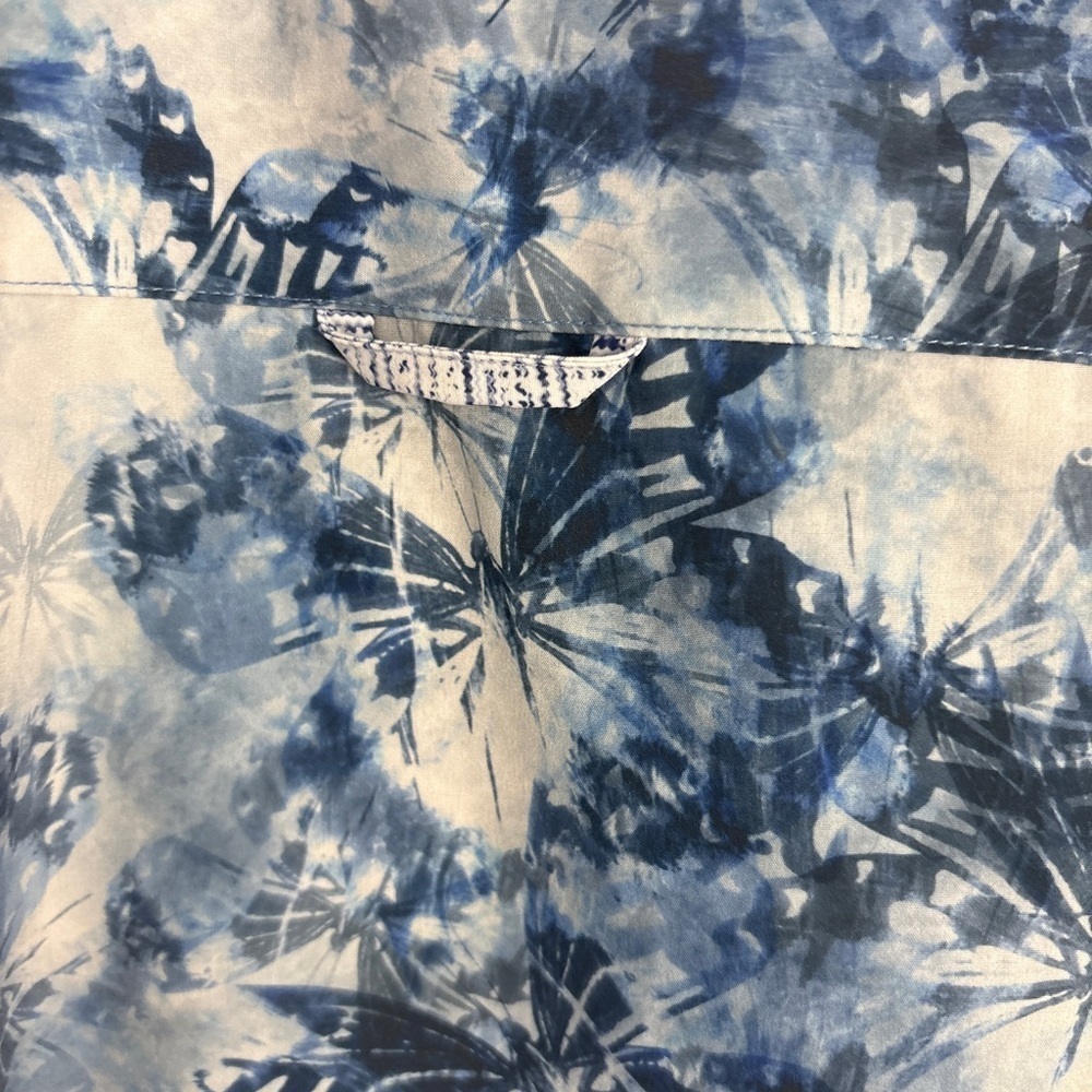 7 Diamonds Blue and White Men's Butterfly Shirt - Large - Picture 6 of 11